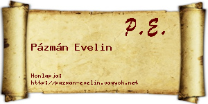 Pázmán Evelin névjegykártya