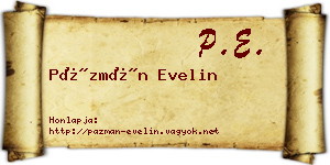 Pázmán Evelin névjegykártya
