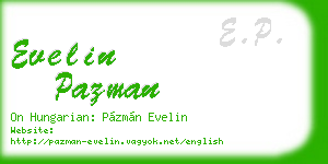 evelin pazman business card