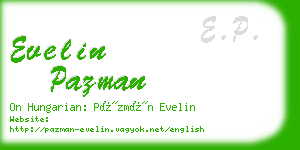 evelin pazman business card